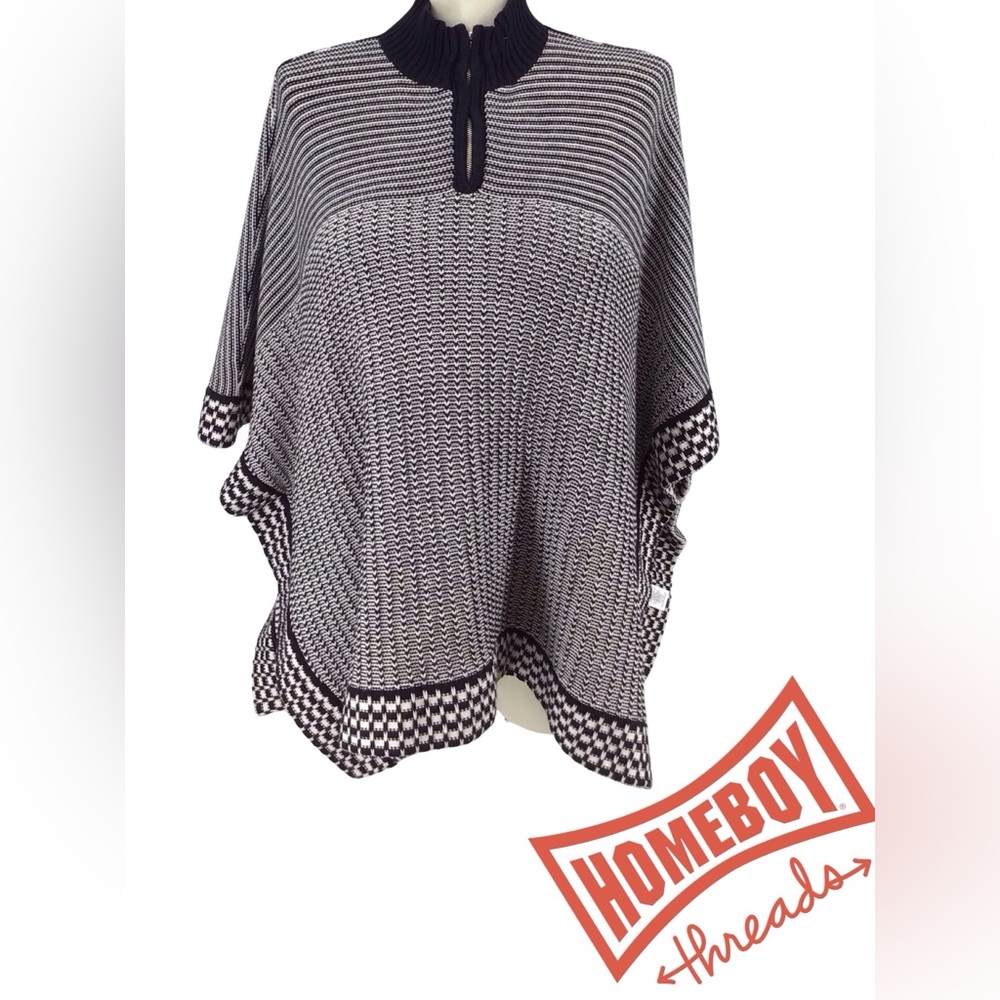 Liz Claiborne Black and White Striped Knit Top